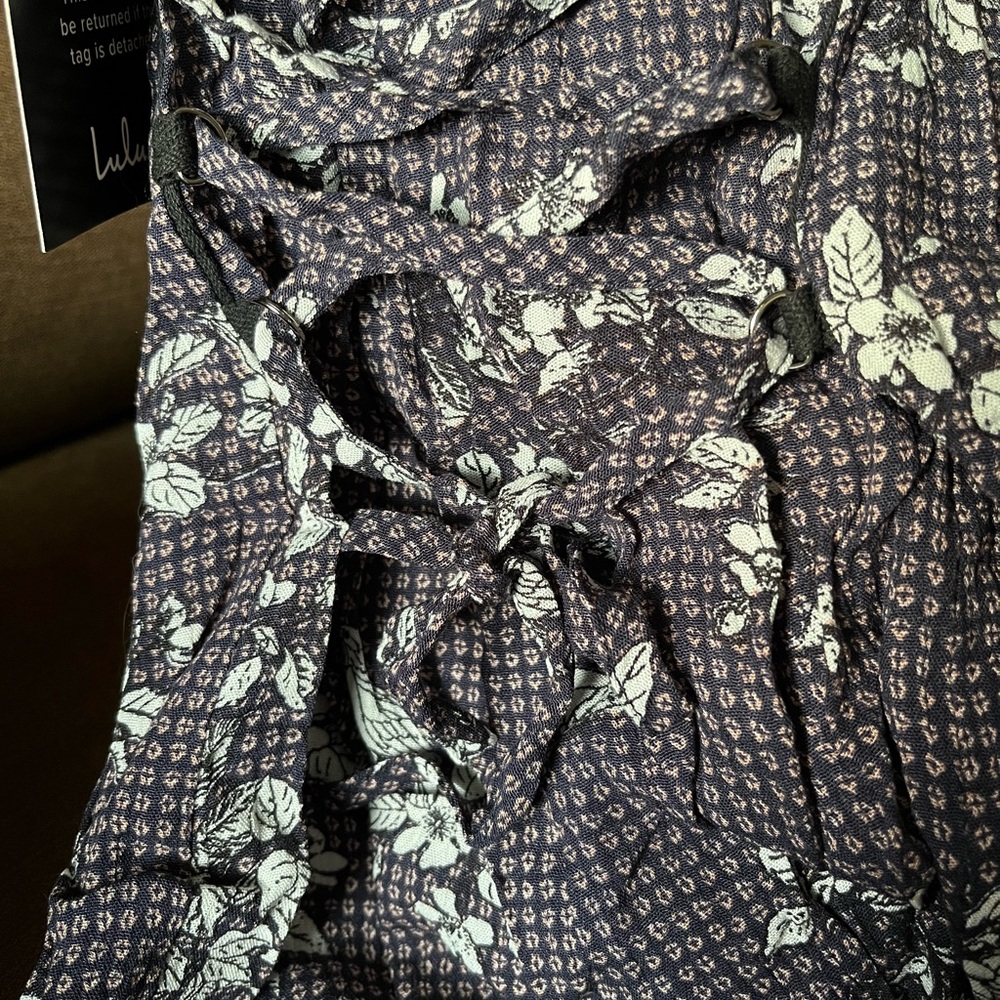 Lulu’s Navy & Lavender Mini Dress Size Small - Picture 5 of 7